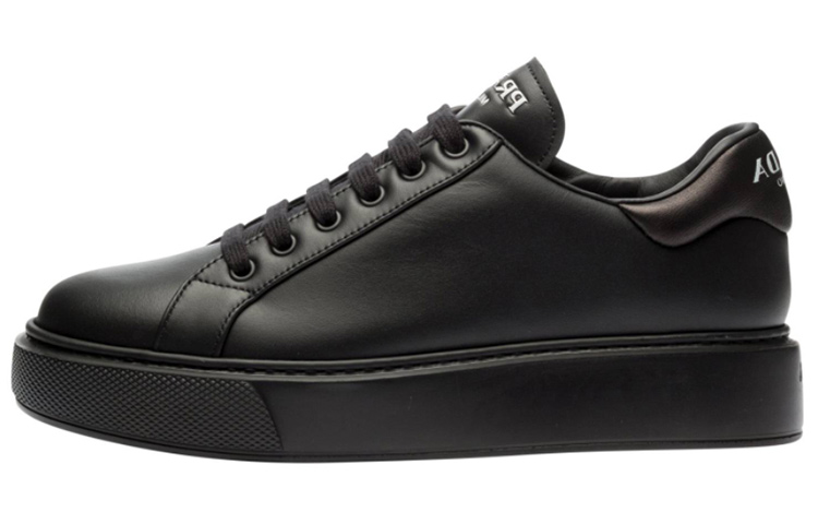 (W) Prada Low Top Leather Sneakers 'Black Fashion'