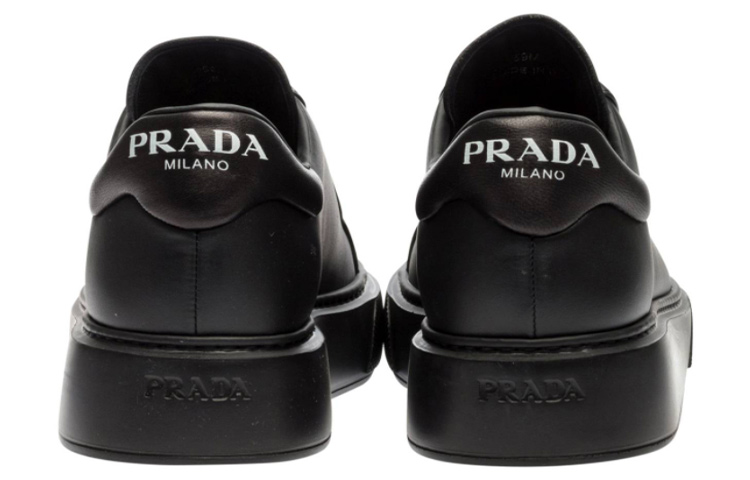 (W) Prada Low Top Leather Sneakers 'Black Fashion' 圖 4