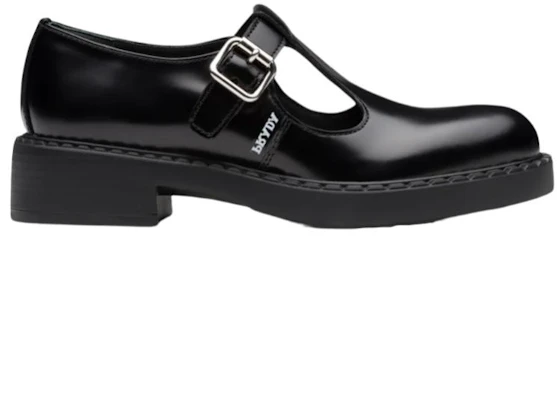 PRADA 普拉達 亮面皮革T字繫帶平底樂福鞋 女款 黑色 Order PRADA 普拉達 亮面皮革T字繫帶平底樂福鞋 女款 黑色
