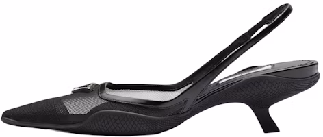 (Women) Prada Mesh Fabric Open-Heel High-Heel Fashion Slide 'Black' 1I828M_099_F0002_F_045 (Women) Prada Mesh Fabric Open-Heel High-Heel Fashion Slide 'Black' 1I828M_099_F0002_F_045