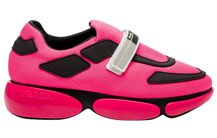 (W) Prada Mesh Low-Top Lace-Up Sneakers 'Pink Black' 圖 2