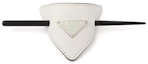 Buy (Women) PRADA Metal Triangle Logo Enamel Leather Hairpin White Hair Clip 1IF004_8NQ_F0009
