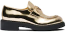 Order (W) Mocasines Prada Metálicos de 50mm Oro Platino de Cuero 1D246M_3AU1_F0522_F_B050