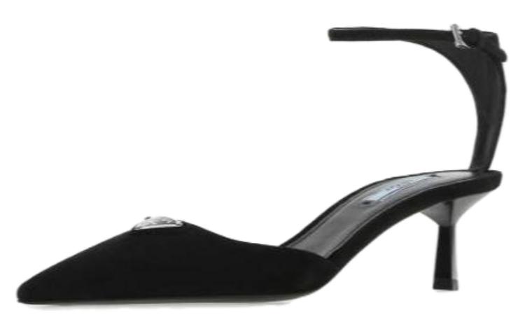 (W) Prada Mid-Heel Suede 'Black' 圖 3