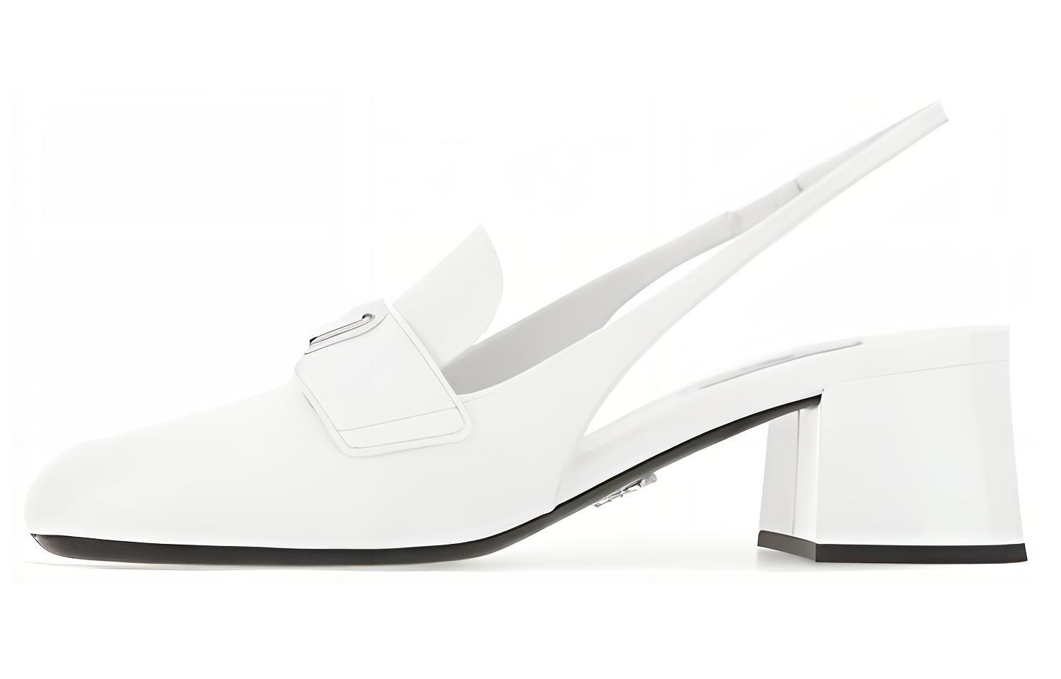 (W) Prada Mid-Low Heel Leather Sneakers 'White'