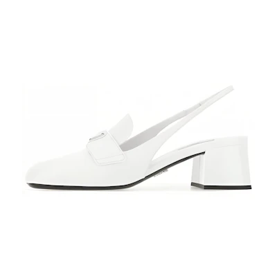 (W) Prada Mid-Low Heel Leather Sneakers 'White'