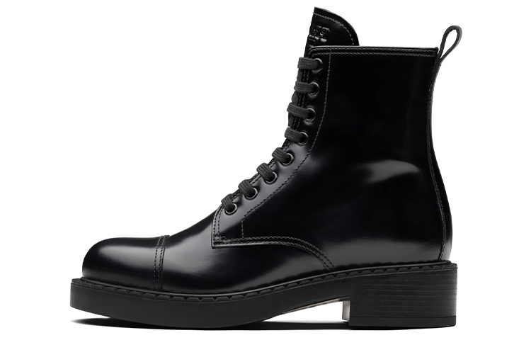 (Women) Prada Mid-Top Lace-Up Boots 'Black Patent Leather' 1T360M_ULS_F0002_F_B050