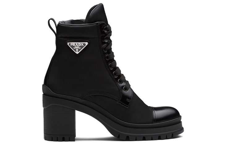 (W) Prada 55mm Laced Booties Black Nylon 圖 2