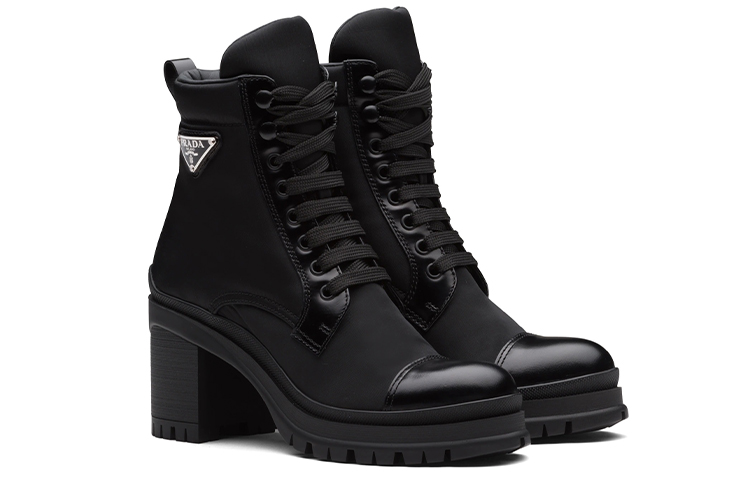 (W) Prada 55mm Laced Booties Black Nylon 圖 3