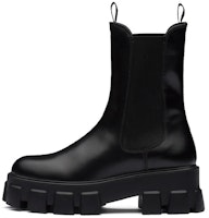 (Women) Prada Monolith 55mm Ankle Boot Black Brushed Leather 1U749M_B4L_F0002_F_B055 (Women) Prada Monolith 55mm Ankle Boot Black Brushed Leather 1U749M_B4L_F0002_F_B055