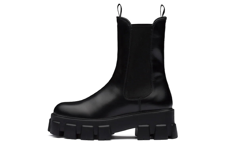 Buy (W) Botines Prada Monolith 55mm de Cuero Negro Cepillado 1U749M_B4L_F0002_F_B055