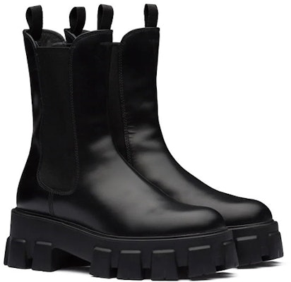 (Women) Prada Monolith 55mm Ankle Boot Black Brushed Leather 1U749M_B4L_F0002_F_B055 Order (Women) Prada Monolith 55mm Ankle Boot Black Brushed Leather 1U749M_B4L_F0002_F_B055