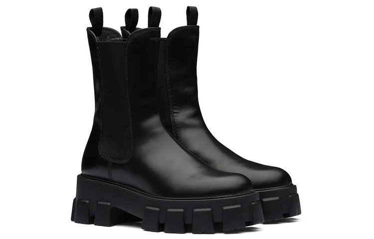 Order (W) Botines Prada Monolith 55mm de Cuero Negro Cepillado 1U749M_B4L_F0002_F_B055