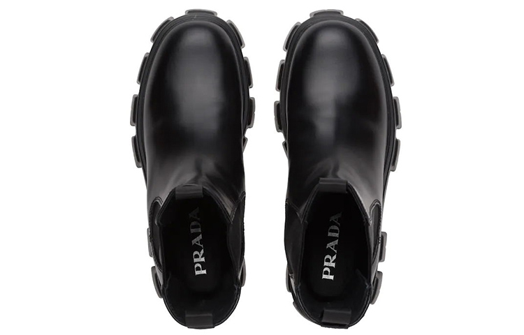 Shop (W) Botines Prada Monolith 55mm de Cuero Negro Cepillado 1U749M_B4L_F0002_F_B055