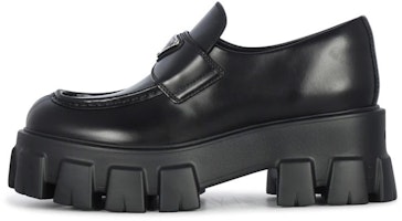 (Women) Prada Monolith 55mm Loafer Black Brushed Leather 1D649M_B4L_F0002_F_B055 (Women) Prada Monolith 55mm Loafer Black Brushed Leather 1D649M_B4L_F0002_F_B055