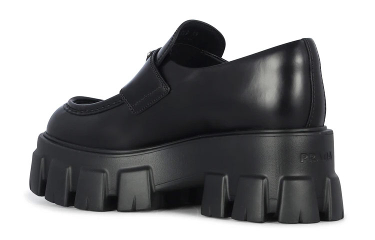 Shop (W) 프라다 모놀리스 55mm 브러시드 가죽 로퍼 (블랙) 1D649M_B4L_F0002_F_B055