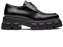 Order (W) Prada Monolith 55mm Spitze Schnürschuhe Schwarz Gebürstetes Leder 1E719M_055_F0002_F_055