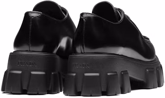 Shop (W) Prada Monolith 55mm Spitze Schnürschuhe Schwarz Gebürstetes Leder 1E719M_055_F0002_F_055