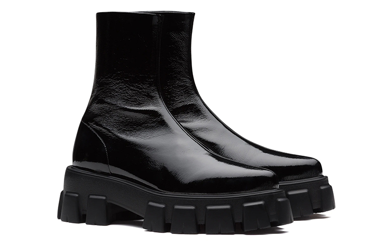 Lookbook (W) Prada Monolith ''Bottes Mi-Mollet en Cuir Verni Noir'' 1U668M_3LBK_F0002_F_055