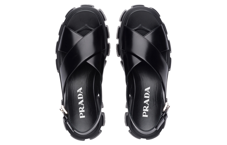 (W) Prada Monolith 'Glossy Black Leather Sandal' 圖 5