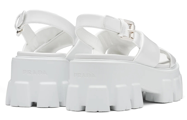 (W) Prada Monolith 'Glossy Leather Sandal White' 圖 4