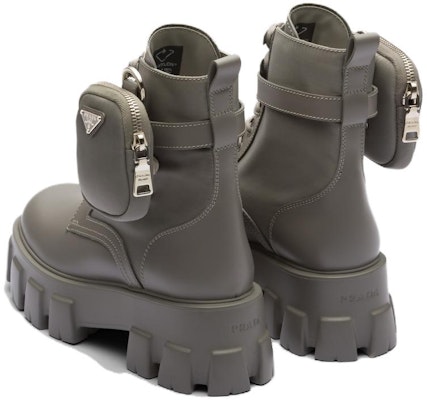(Women) Prada Monolith 'Grey Leather Lace-Up Ankle Boots' 1T255M_3LJS_F0K44_F_B055 Shop (Women) Prada Monolith 'Grey Leather Lace-Up Ankle Boots' 1T255M_3LJS_F0K44_F_B055