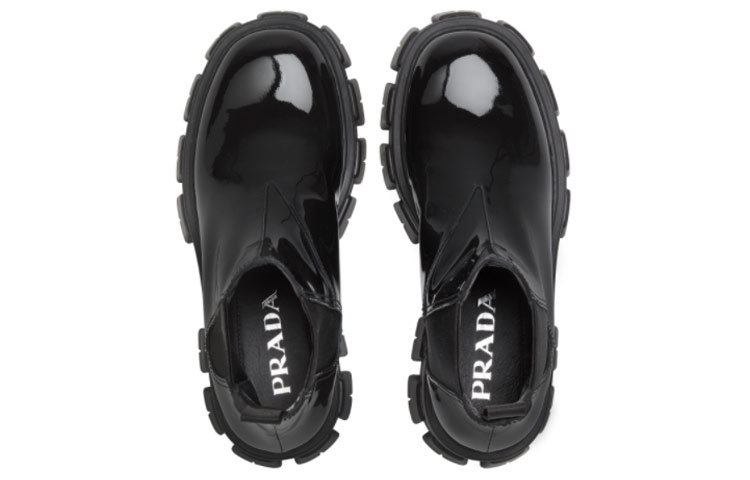 Purchase (W) Prada Monolith Stivaletto Chelsea Nero in Pelle Verniciata Platform. 1T725L_069_F0002_F_A055