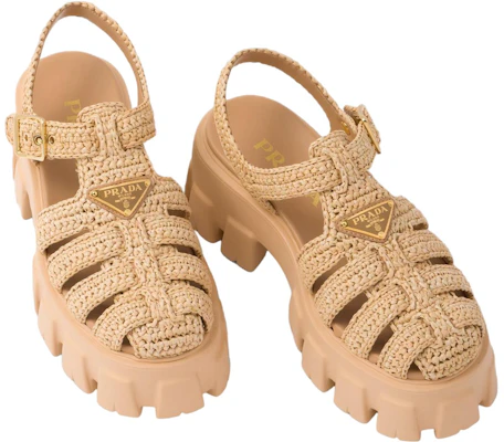 (W) Prada Monolith 'Sandalia Tejida con Hebilla - Marrón Claro' 1X138N_70N_F0018_F_055 4
