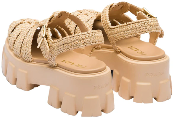 (W) Prada Monolith 'Sandalia Tejida con Hebilla - Marrón Claro' 1X138N_70N_F0018_F_055 5