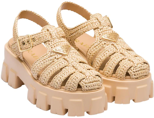 (W) Prada Monolith 'Sandalia Tejida con Hebilla - Marrón Claro' 1X138N_70N_F0018_F_055 Shop (W) Prada Monolith 'Sandalia Tejida con Hebilla - Marrón Claro' 1X138N_70N_F0018_F_055