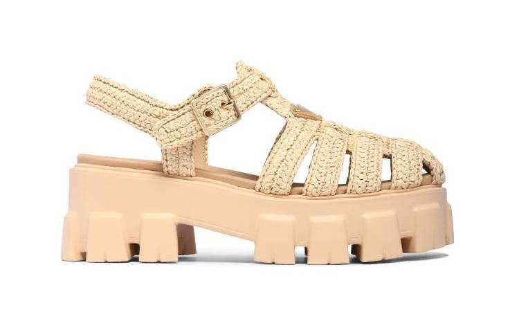 Details for (W) Prada Monolith ''Sandalo Intrecciato con Fibbia - Marrone Chiaro'' 1X138N_70N_F0018_F_055