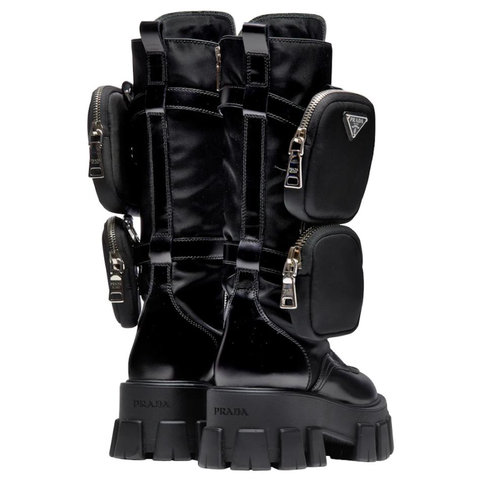 Purchase 普拉達 Monolith 時尚百搭 休閒工裝 長筒靴 女款 黑色