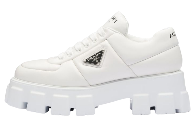 Buy (W) Prada Monolith Glanzend Leren Veterschoenen ''Wit'' 1E119N_2DL8_F0009_F_055