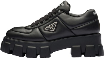 (Women) Prada Monolith Brushed Leather Lace-up Shoes 'Black' 1E119N_2DL8_F0002_F_055 (Women) Prada Monolith Brushed Leather Lace-up Shoes 'Black' 1E119N_2DL8_F0002_F_055