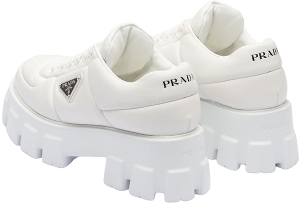 (Women) Prada Monolith Brushed Leather Lace-up Shoes 'White' 1E119N_2DL8_F0009_F_055 Shop (Women) Prada Monolith Brushed Leather Lace-up Shoes 'White' 1E119N_2DL8_F0009_F_055