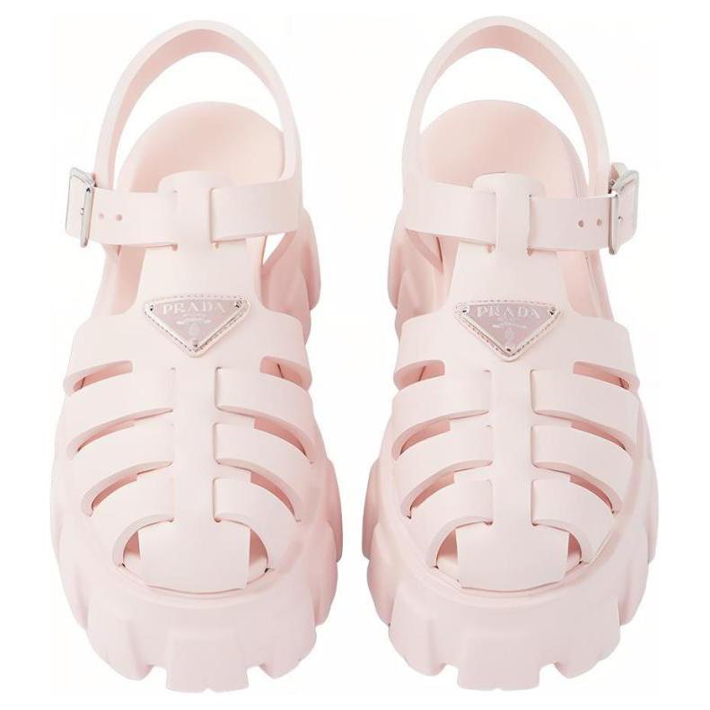 Purchase (W) Prada Monolith Getah Buih Sandal 55mm Merah Jambu Alabaster 1X853M_3LKK_F0E18_F_055