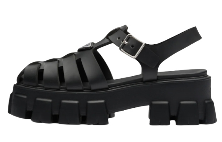 (Women) Prada Monolith Foam Rubber 55mm Sandals Black 1X853M_3LKK_F0002_F_055
