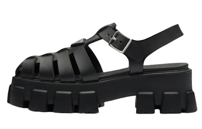 (Women) Prada Monolith Foam Rubber 55mm Sandals Black