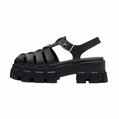 (W) Prada Monolith Foam Rubber 55mm Sandals Black