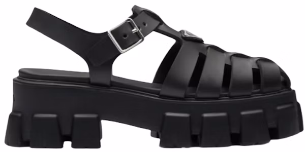 Lookbook (Women) Prada Monolith Foam Rubber 55mm Sandals Black 1X853M_3LKK_F0002_F_055