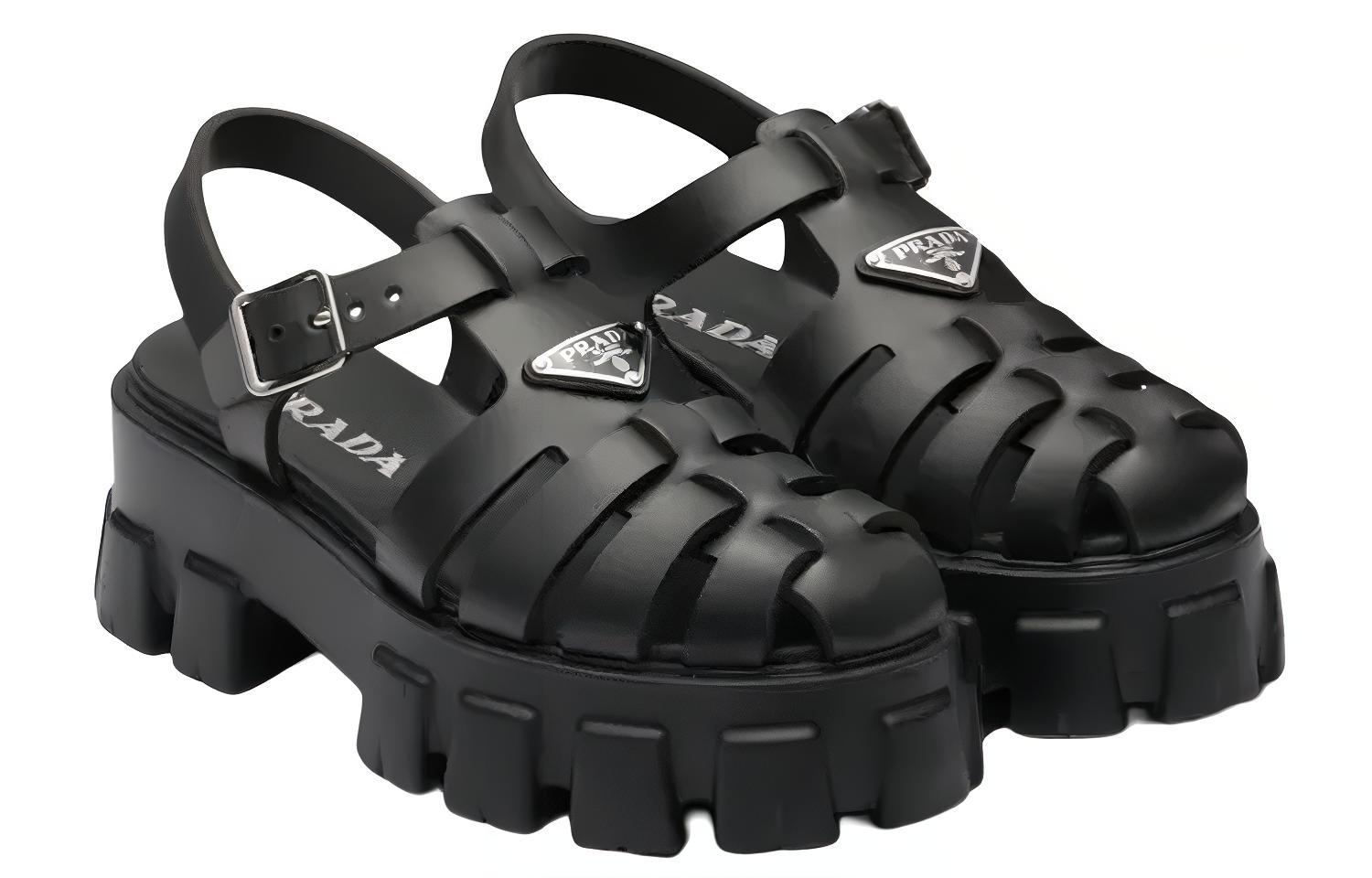 Lookbook (W) Prada Monolith Foam Rubber 55mm Sandal Hitam 1X853M_3LKK_F0002_F_055