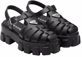 Shop (Women) Prada Monolith Foam Rubber 55mm Sandals Black 1X853M_3LKK_F0002_F_055