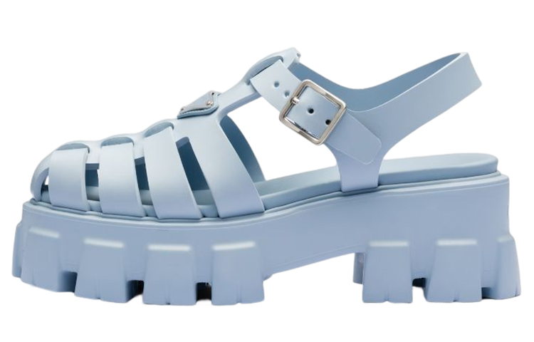 (Women) Prada Monolith Foam Rubber 55mm Sandals Light Blue 1X853M_3LKK_F0012_F_055