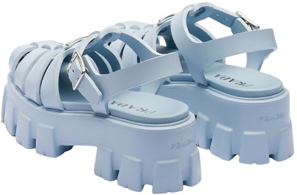(Women) Prada Monolith Foam Rubber 55mm Sandals Light Blue 1X853M_3LKK_F0012_F_055 Purchase (Women) Prada Monolith Foam Rubber 55mm Sandals Light Blue 1X853M_3LKK_F0012_F_055