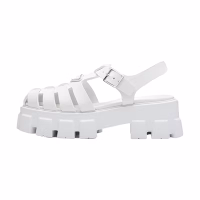 (W) Prada Monolith Foam Rubber 55mm Sandals White