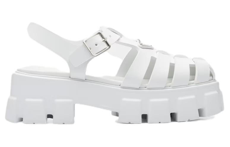 Order (W) 普拉达Monolith 55mm白色泡沫橡胶凉鞋 1X853M_3LKK_F0009_F_055