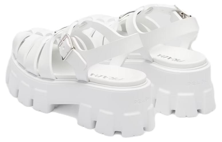 Shop (W) 普拉达Monolith 55mm白色泡沫橡胶凉鞋 1X853M_3LKK_F0009_F_055