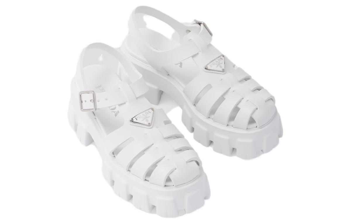 Purchase (W) 普拉达Monolith 55mm白色泡沫橡胶凉鞋 1X853M_3LKK_F0009_F_055
