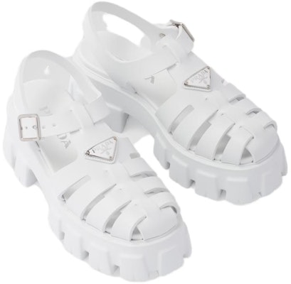(W) 普拉达Monolith 55mm白色泡沫橡胶凉鞋 1X853M_3LKK_F0009_F_055 Purchase (W) 普拉达Monolith 55mm白色泡沫橡胶凉鞋 1X853M_3LKK_F0009_F_055