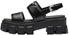 (Women) Prada Monolith Leather Buckle Peep Toe Flat 'Black' 1X040N_ASK_F0002_F_055